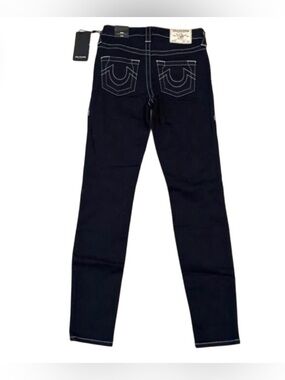 NWT True Religion Jennie High Rise Super Skinny Dark Blue Jeans. W25xL29